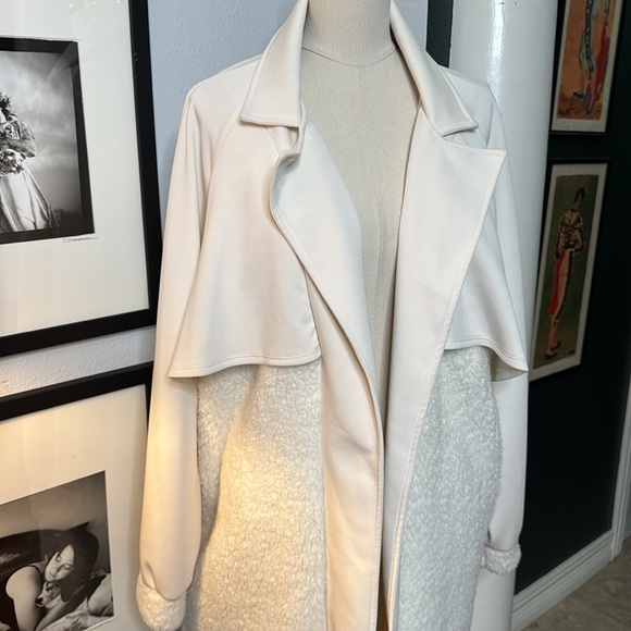 Lanston Sport Sherpa Trench Coat in Cream from Revolve (Worn once) - Picture 4 of 11